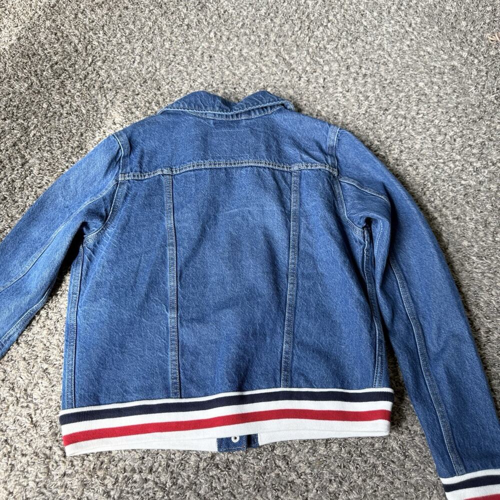 Levi’s Denim Jacket Womens Size L Blue Trucker Rib Trim Button Up Blue - Picture 3 of 3